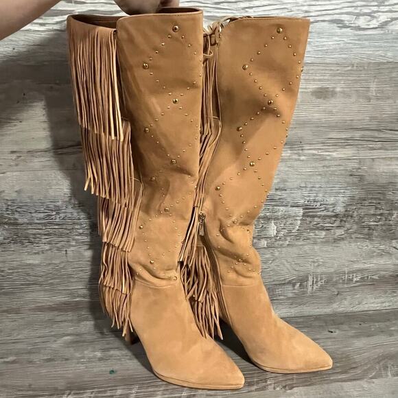 Vince Camuto Panaryaz Knee High Fringe Boots 7M - Picture 4 of 16